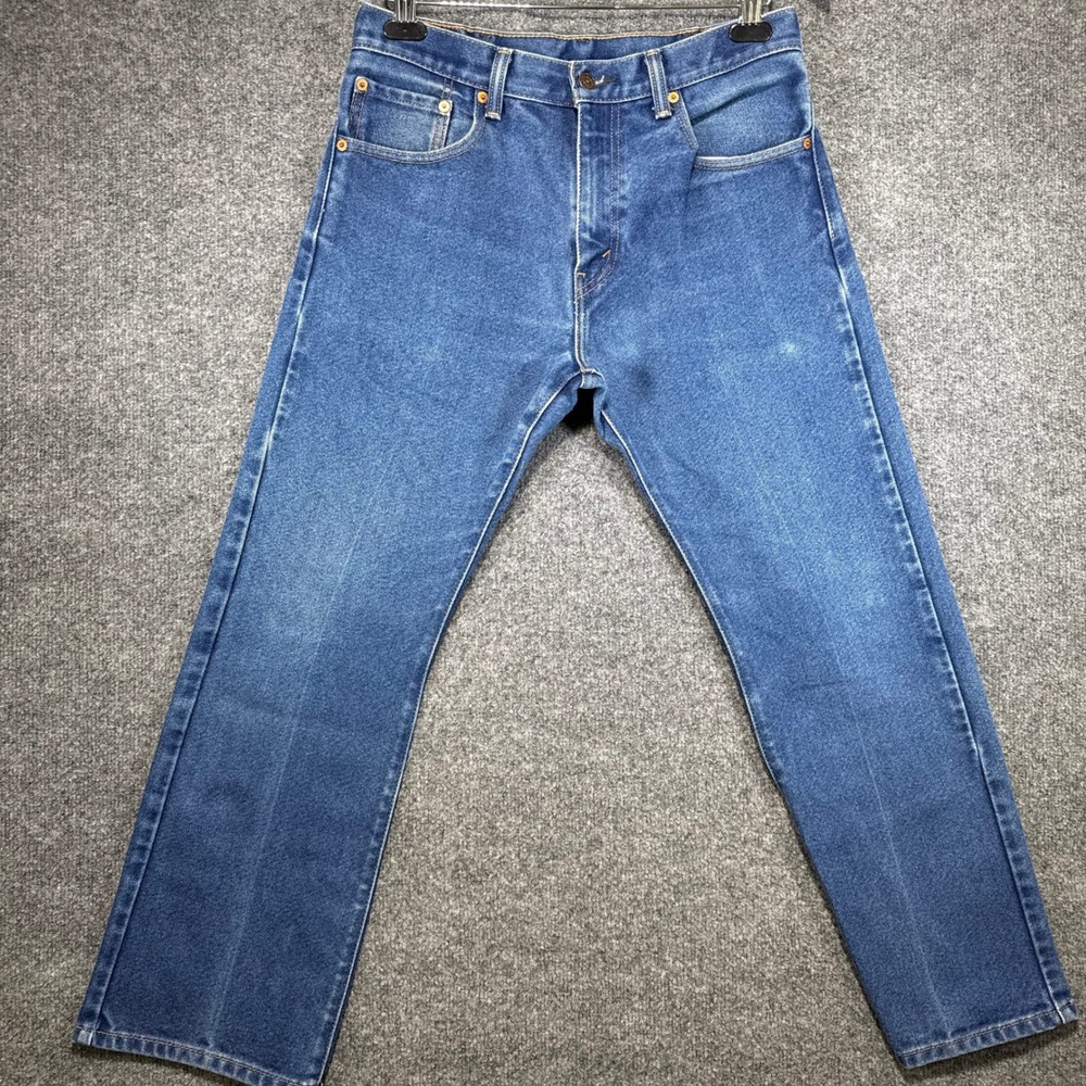 Levi's 517 Bootcut Jeans Mens 32x29 Blue Medium Wash Denim Wallet Fade Distress